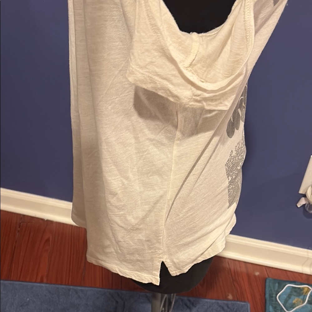 Lucky Brand White Graphic Woodstock Cold Shoulder Tank Top - Picture 6 of 6